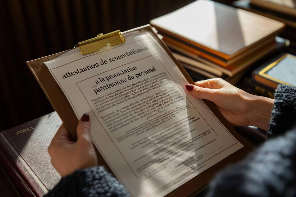 Attestation de renonciation à la protection du patrimoine personnel